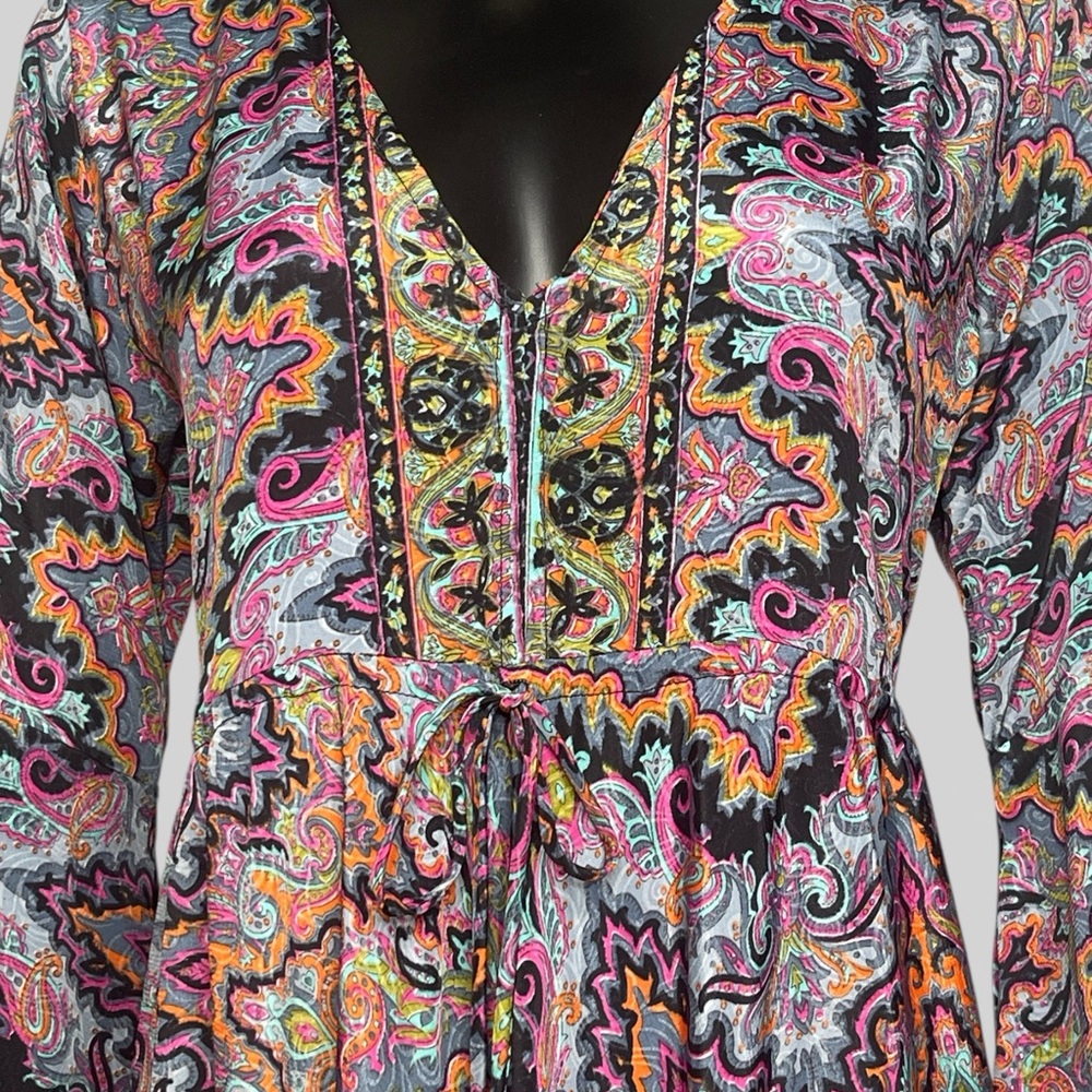 Karma Highway | Multicolor Paisley |Open Back | Maxi Dress | One Size fits Most